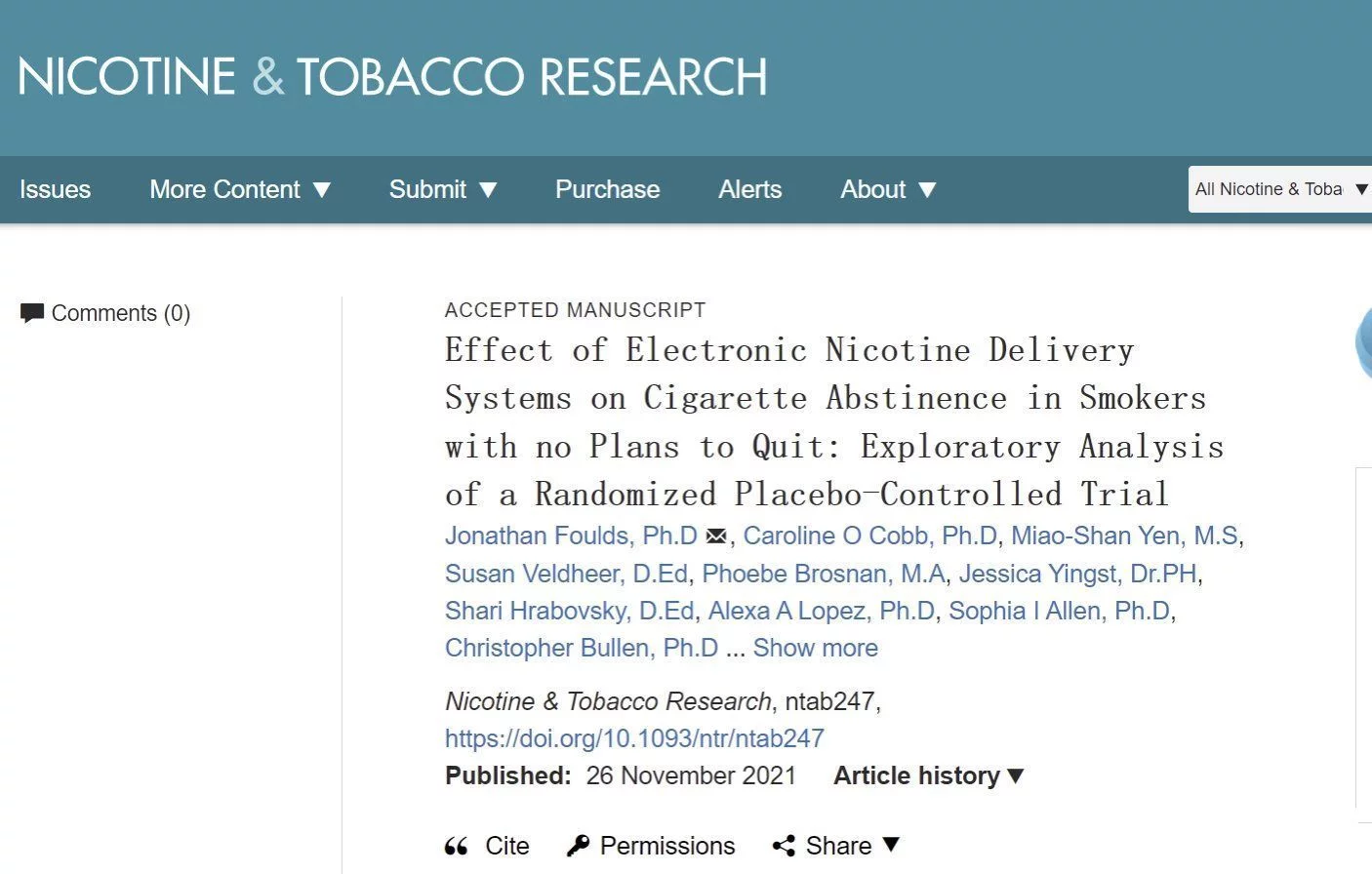 FDA支持的一项研究证实：尼古丁含量与卷烟类似时，电子烟戒烟效果最好(图2)